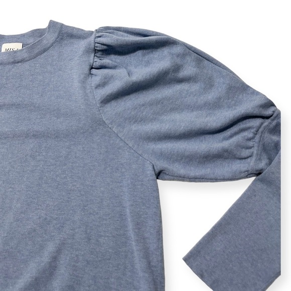 MISA‎ Los Angeles Kali Puff-Shoulder Sweater, Cotton/Cashmere, Blue, Size M - Picture 10 of 13
